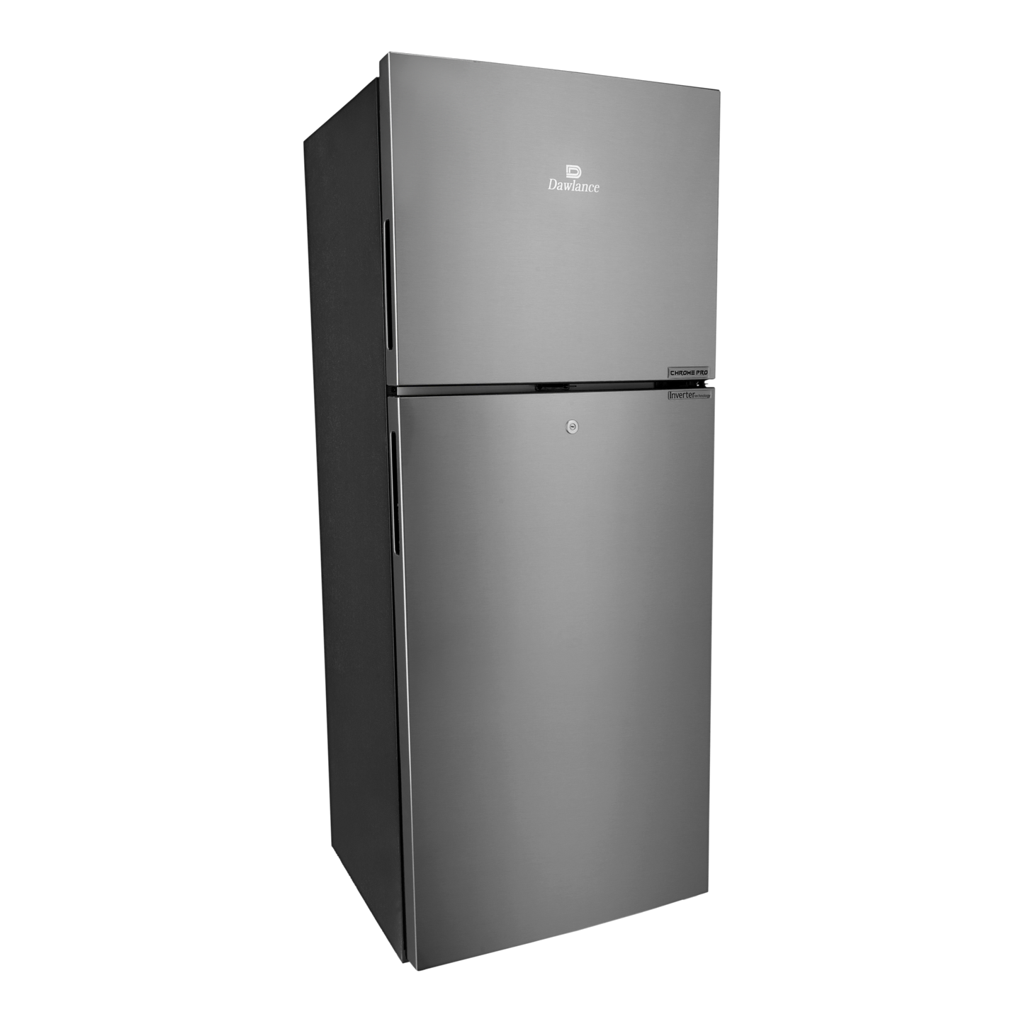 9193 LF Chrome+Hairline Black & Silver Double Door Refrigerator