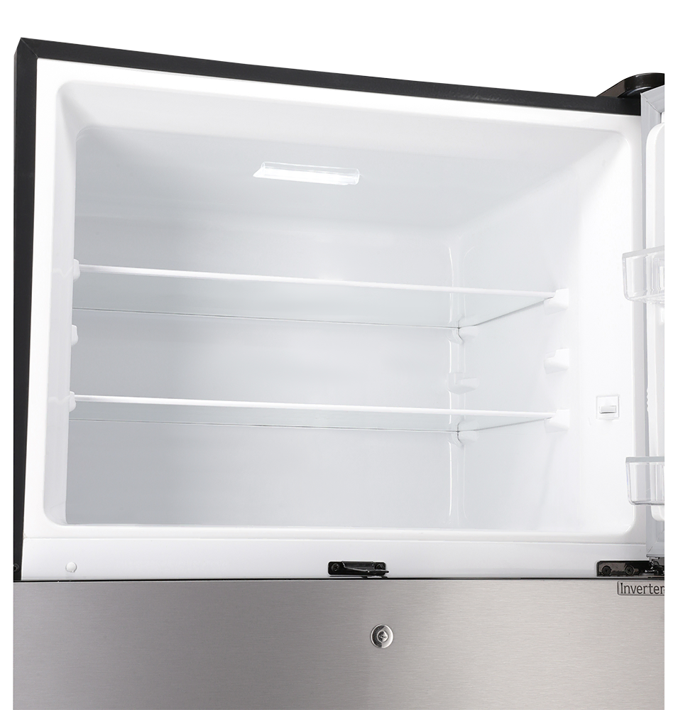 9193 LF Chrome+Hairline Black & Silver Double Door Refrigerator