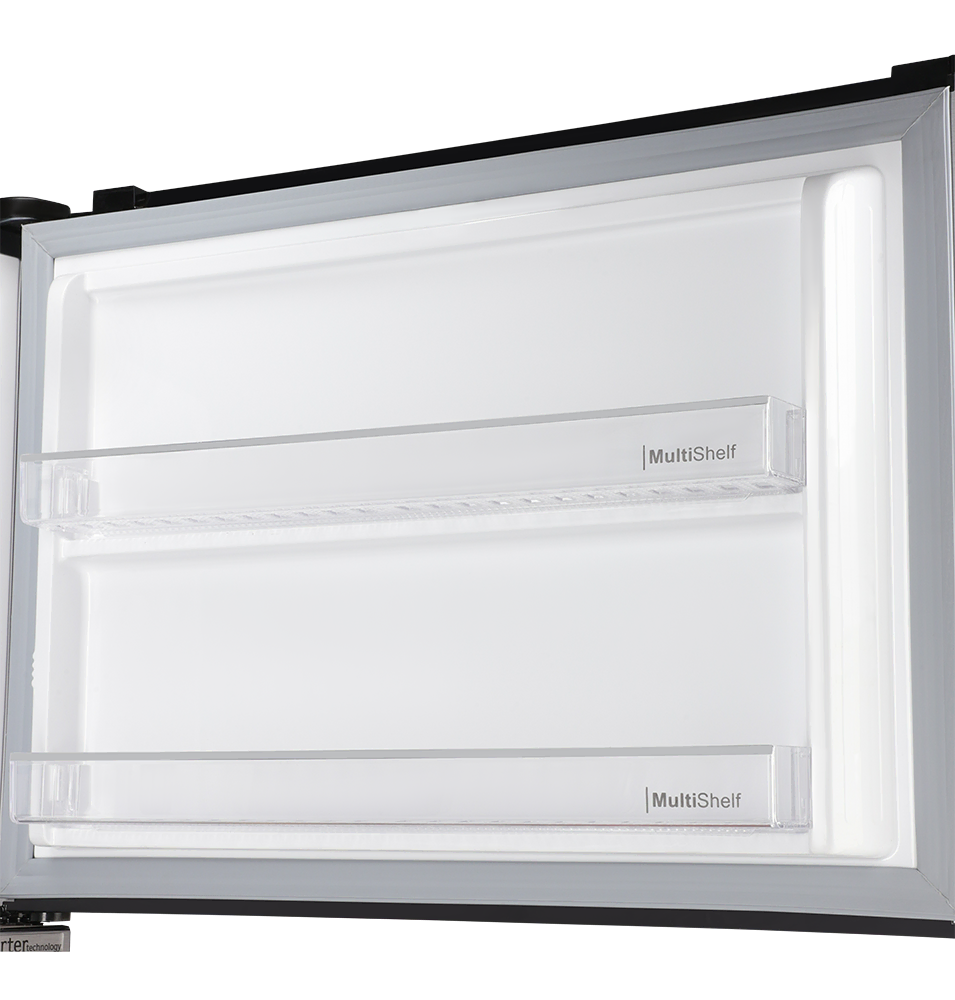 9193 LF Chrome+Hairline Black & Silver Double Door Refrigerator