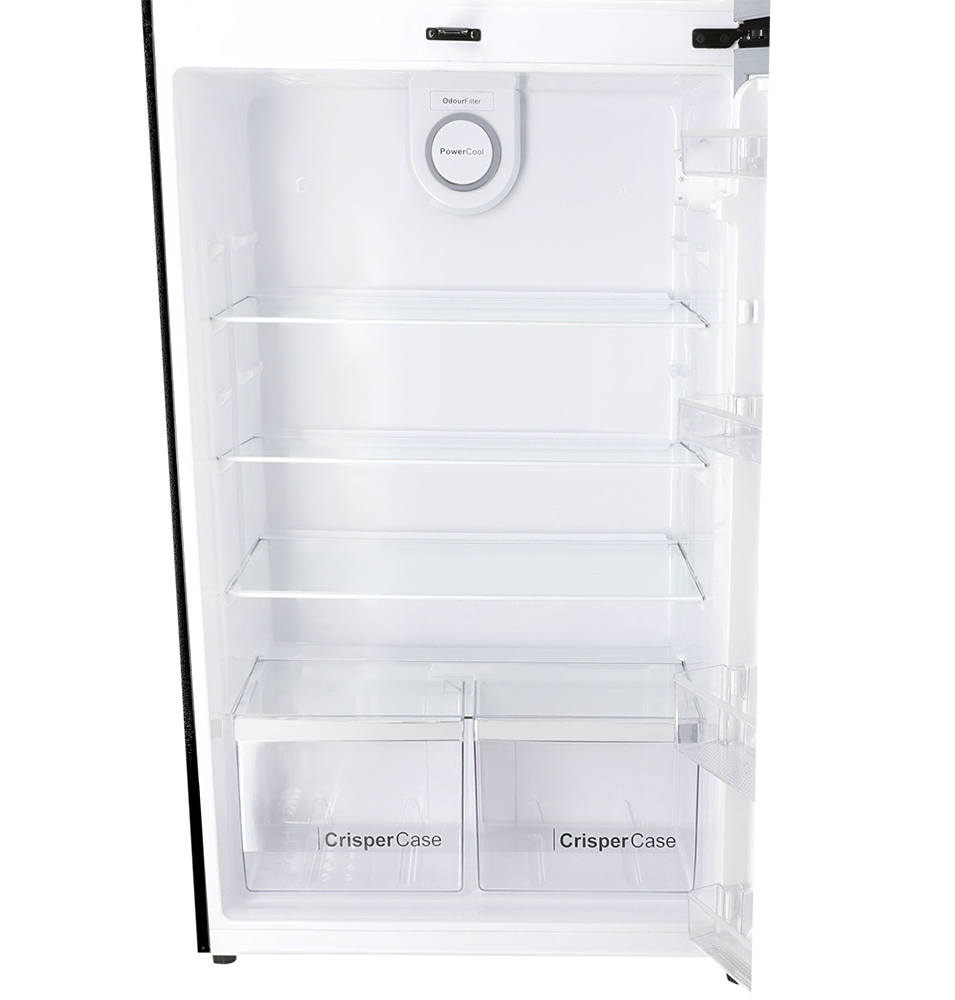 9193 LF Chrome+Hairline Black & Silver Double Door Refrigerator