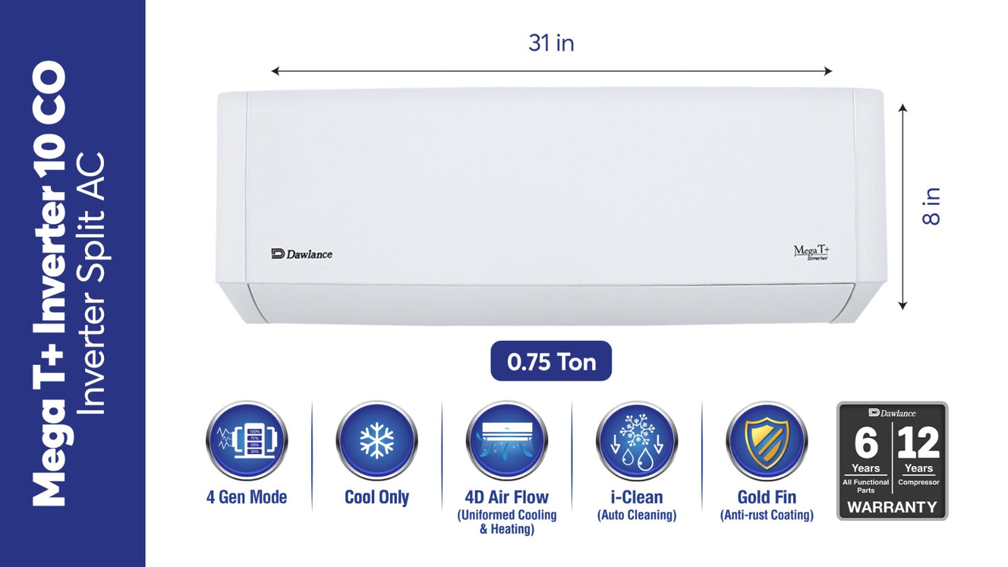 Dawlance Mega T+ Inverter 10 CO Inverter Split AC